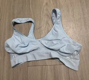 Light Blue Wireless Scoop Sports Bra - Women Intimates thumbnail 1