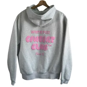 White Fox Comfort Club Hoodie S/M White Mist Pink Logo Oversized Pullover Fleece thumbnail 9
