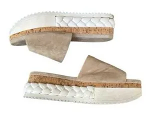 AGL Suede Slide‎ Platform Sandals Tan Size 7.5 thumbnail 1