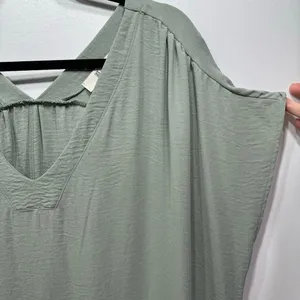 Sage Green Flowy Boxy Cut Sleeveless Maxi Dress with Pockets Jade by Jane NEW thumbnail 10