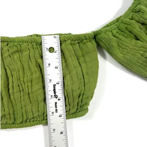 Anthropologie Beach Boho Crop Top Cotton Gauze Puff Sleeve Smocked XXS Fairy EUC thumbnail 7