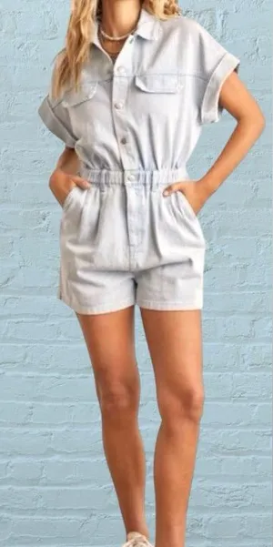 Zara Women’s Romper  Light Blue Denim thumbnail 1