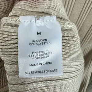 Olive & Oak Tan Rayon Ribbed Knit Long Sleeve Light Above Knee Sweater Dress M‎ thumbnail 6