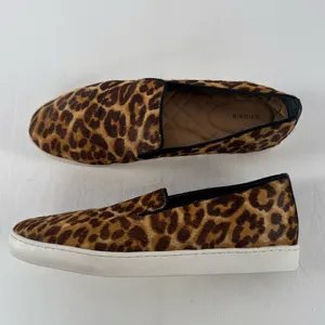 Birdies The Swift Leopard Print‎ Calf Hair Leather Slip On Sneakers Size 8 thumbnail 2