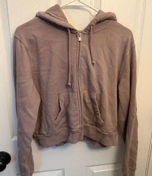 Hollister Mauve Full Zip Fleece Hoodie thumbnail 1