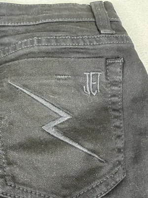JET John Eshaya Black Distressed Skinny Jeans Womens 4 Low Rise Y2K Goth thumbnail 7