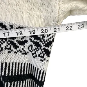 Vintage Rainbow Ridge Fair Isle Nordic Knit Sweater M Cream Black Cozy Chunky thumbnail 5