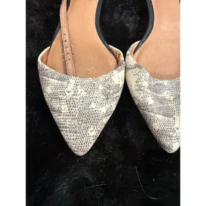 Madewell 1937 Leather Sandal Shoe Pointy Toe 6 Ankle Strap Flats snakeskin thumbnail 2
