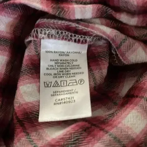 Loft Red Plaid V-neck Blouse thumbnail 4