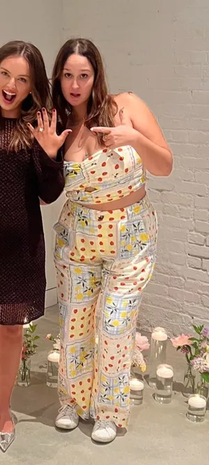 Tullea Lemon Print Linen Pant Set Size XL thumbnail 1