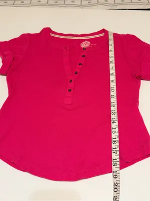 Pilcro baby polo Tee, short sleeve, ribbed, fuchsia pink, sz XS thumbnail 6