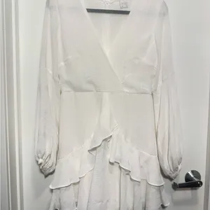 Kerry Layered Balloon Sleeve Dress White thumbnail 6
