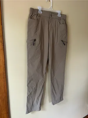 Women's Taupe Cargo Utility Pants with Zip Pockets thumbnail 2