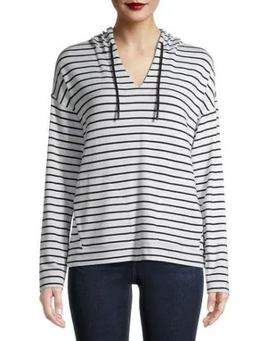 Women's Pullover Striped Hoodie thumbnail 1