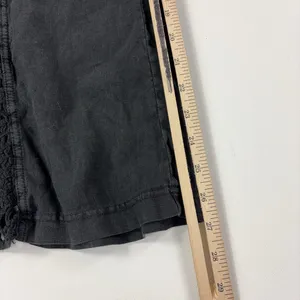 XCVI Pants Womens XL Black Crochet Cropped Flare Elastic Waist Linen Pull On thumbnail 7