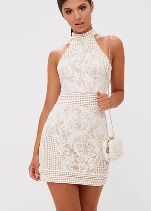 NWT Pretty Little Things Lace Bodycon Dress Size 8 thumbnail 1
