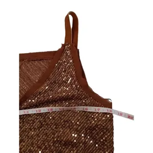 New Free People Sequin Bodysuit Size Medium Bronze Boho NYE thumbnail 4