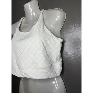 Nike Dri-FIT Sports Bra Womens Large White Diamond Knit Racerback Stretch thumbnail 3