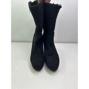 Juicy Couture Fold-Over Wedge Kasia Boots Ingot Micah Zamino Jenner 7.5 Black thumbnail 3