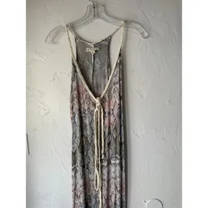 Lovestitch Boho Maxi‎ Dress Small Snake Print Braided Strap Tie Back Rayon Flowy thumbnail 3