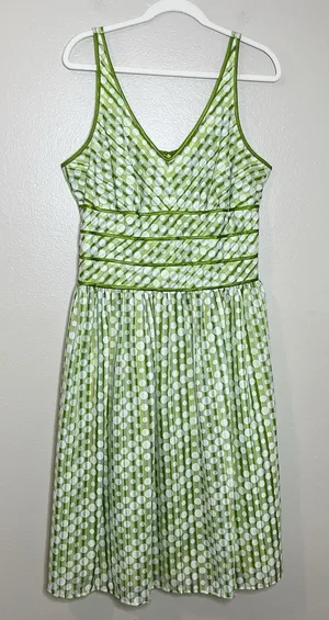 Y2K Dress‎ Midi Polka Stripe Whimsical Fairy Preppy 14 Cute Retro 50s Trad Wife thumbnail 1
