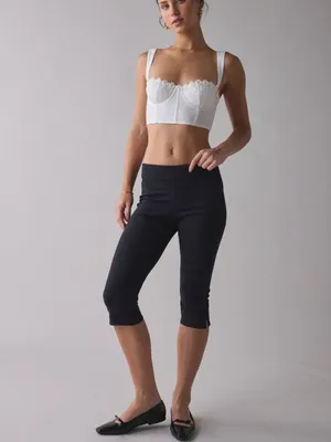 Urban Outfitters White Daisy-Trim Longline Bralette thumbnail 2