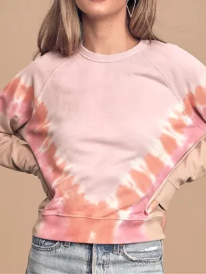 EUC DAYDREAMER Varsity Mauve Multi Tie-Dye Pullover Sweatshirt Size Small thumbnail 3