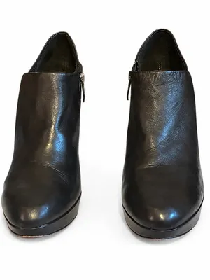 Vince Camuto Black Leather Platform Stiletto Ankle Booties Size 9.5M thumbnail 7