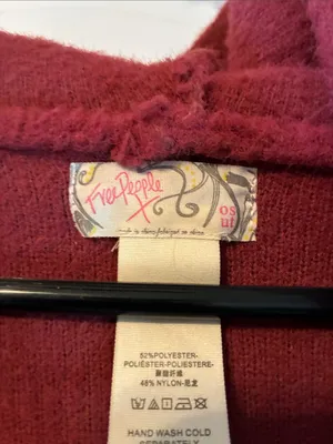 Free People Hooded Open-Front Cape Coat in Deep Berry thumbnail 2