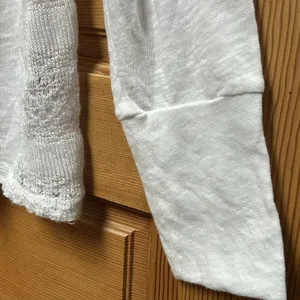 Y2K Aeropostale White Henley Sheer Crochet Shirt Top Boho Cowgirl Cottage Fairy thumbnail 4