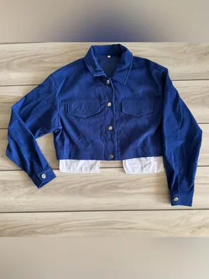 Monika Two-Piece Buttoned Crop Jacket & Skort Set Blue Small NWOT IN PACKAGE thumbnail 4