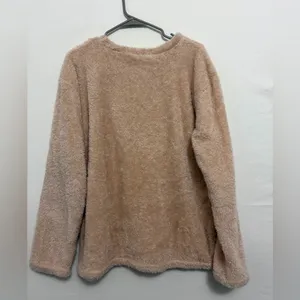 Cute Kawaii Bear Plush Fleece Sweater women’s One Size Cozy Soft Beige(A477)✨ thumbnail 6