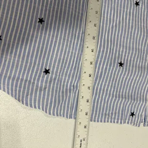 JANE & DELANCEY Womens 2X Button Front Top Blouse Cap Sleeve Stripes Star **Flaw thumbnail 10