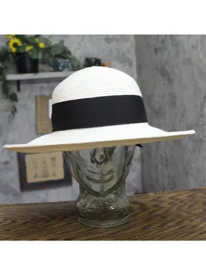 NWT Scala Womens Paper Braid Hat with Dimensional Brim LP149 White thumbnail 4