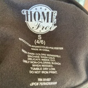 Home Free Womens Sweatshirt Size Small 4 6 Louisiana Outline Black Fleece‎ NEW thumbnail 5