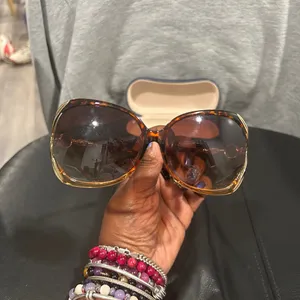 Tortoiseshell Sunglasses with Case Brown thumbnail 11