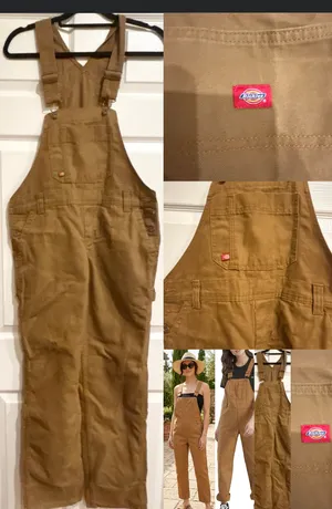 Dickies NWT Relaxed Fit Bib heritage Overalls - Rinsed Brown Duck size M thumbnail 12
