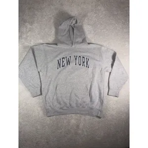 John Galt Silver New York Oversized Hoodie Women OS Cotton Pullover thumbnail 3