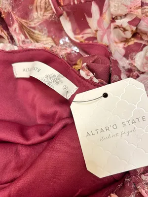 Altar'd State Sailor Floral Maxi Dress in Burgundy Size S NWT thumbnail 10