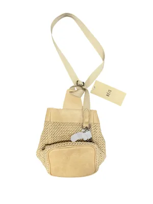 BEIS The Naturals Sling Rattan Woven Crossbody Bag Purse Beige NEW NWT Sold Out thumbnail 5