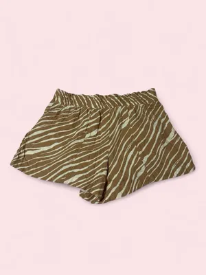 a new day Brown and Cream Zebra-Print Elastic Waist Shorts thumbnail 2