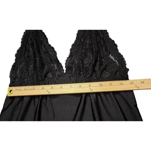 Ambrielle Womens Chemise Black Lace Bodice Empire Waist Nightgown Size‎ M thumbnail 3