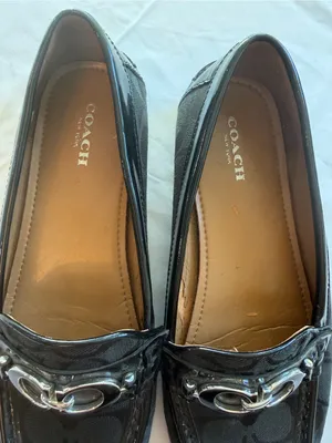 Coach Fortunata Signature C Black Jacquard Patent Leather Loafers Women’s 7.5B thumbnail 3