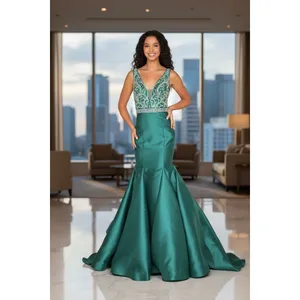 VIENNA Prom Homecoming‎ Pageant Dress Emerald Green Size 6 Mermaid Embellished thumbnail 11