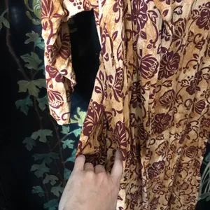 Vintage Victoria’s Secret robe / dress Hawaiian style size small brown burgundy thumbnail 6