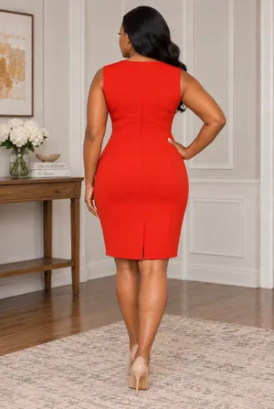 Kasper Vibrant Orange Midi Dress thumbnail 2