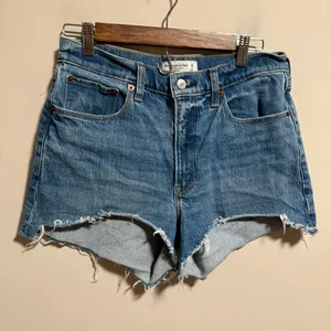 Abercrombie & Fitch High Rise 4" Mom Short Medium Wash- Size 28 thumbnail 3