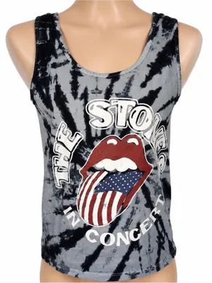 Alice + Olivia Jeans x The Rolling Stones Tank Top Grey Black Tie Dye – Xs/S thumbnail 3