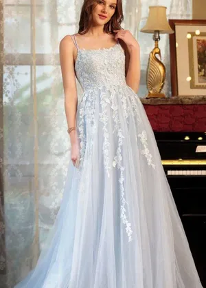 Levetir blue tulle and lace dress sz.S thumbnail 1