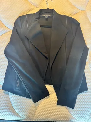 Banana Republic Black Draped Open-Front Women's Blazer Jacket thumbnail 1